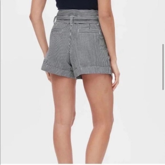 GAP High Rise Blue White Stripe Denim Shorts 12 Tall - Picture 14 of 14